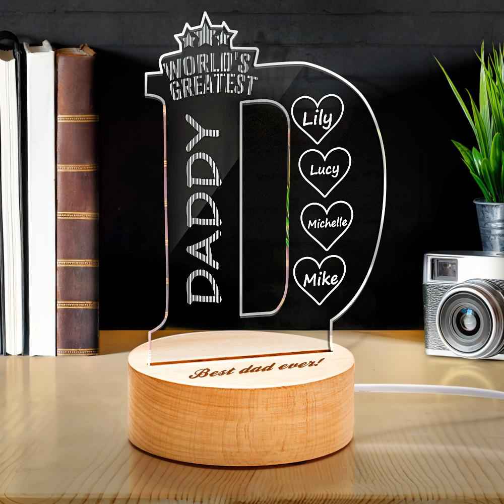 Custom Name Bedroom Night Light Best Gifts For Father