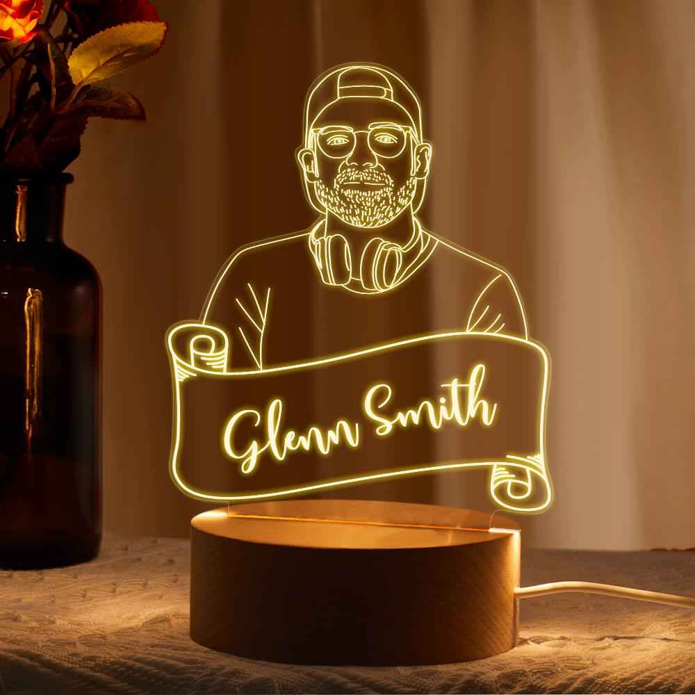 Custom Night Light 3D Portrait Photo Lamp Led for Bedroom Gift for Him