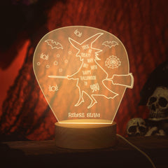 Personalised Halloween Night Light with Photo & Name - Custom Acrylic Gift