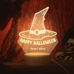 Personalised Halloween Night Light with Photo & Name - Custom Acrylic Gift