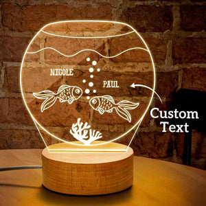 Fish Designed Led Night Lights Fish Lamp 3d Custom Led Lamp Personalized Gift For Him