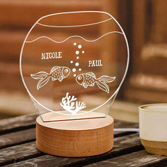 Fish Designed Led Night Lights Fish Lamp 3d Custom Led Lamp Personalized Gift For Him