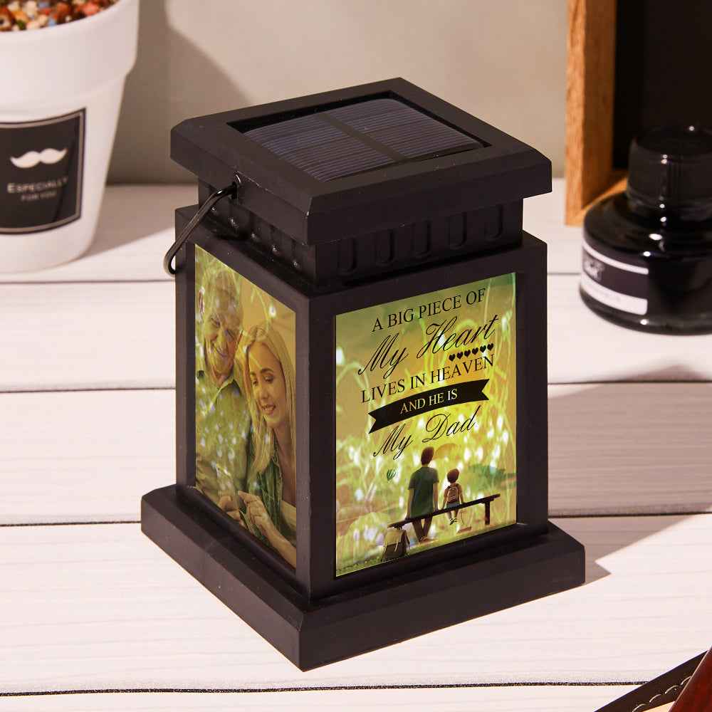 Anniversary Gifts for Couple, Personalized Photo Lantern Nightlight Lamp Memorial Lamp Solar Garden Light