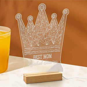 Queen Crown Personalised Night Light Best Mom Gift Mothers Day Gift Crown Led Lights