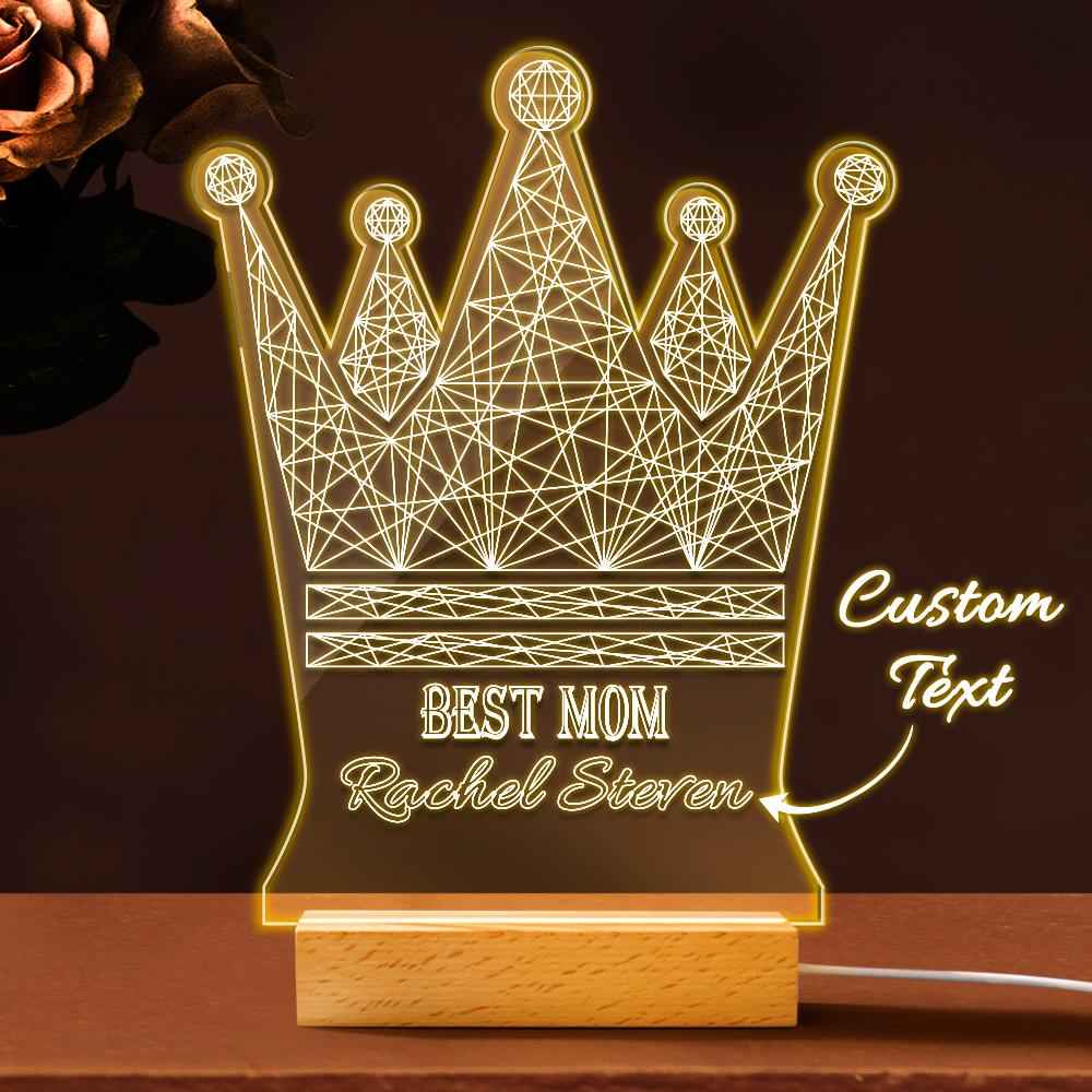 Queen Crown Personalised Night Light Best Mom Gift Mothers Day Gift Crown Led Lights