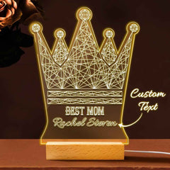Queen Crown Personalised Night Light Best Mom Gift Mothers Day Gift Crown Led Lights