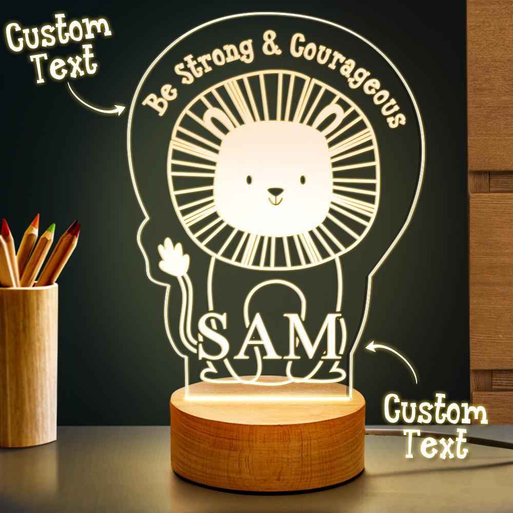 Customized 3D Personalized Lion Shaped Night Light Gifts for Friends