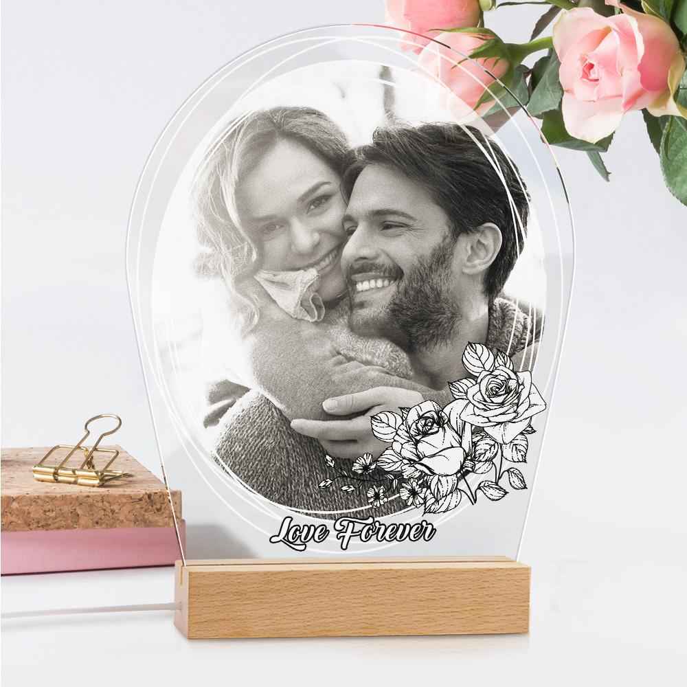 Custom Illustrated Text Oval 3D Model Night Lights Best Custom Gift For Lover