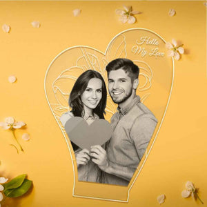 Custom 3D Photo Lamp Led for Lover With Engraved Words Gift For Valentine's Day
