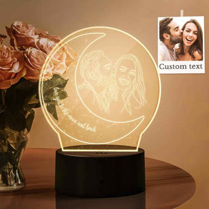 Custom 3D Photo Lamp Led Personalized Moon Colorful Night Light Couple Gift