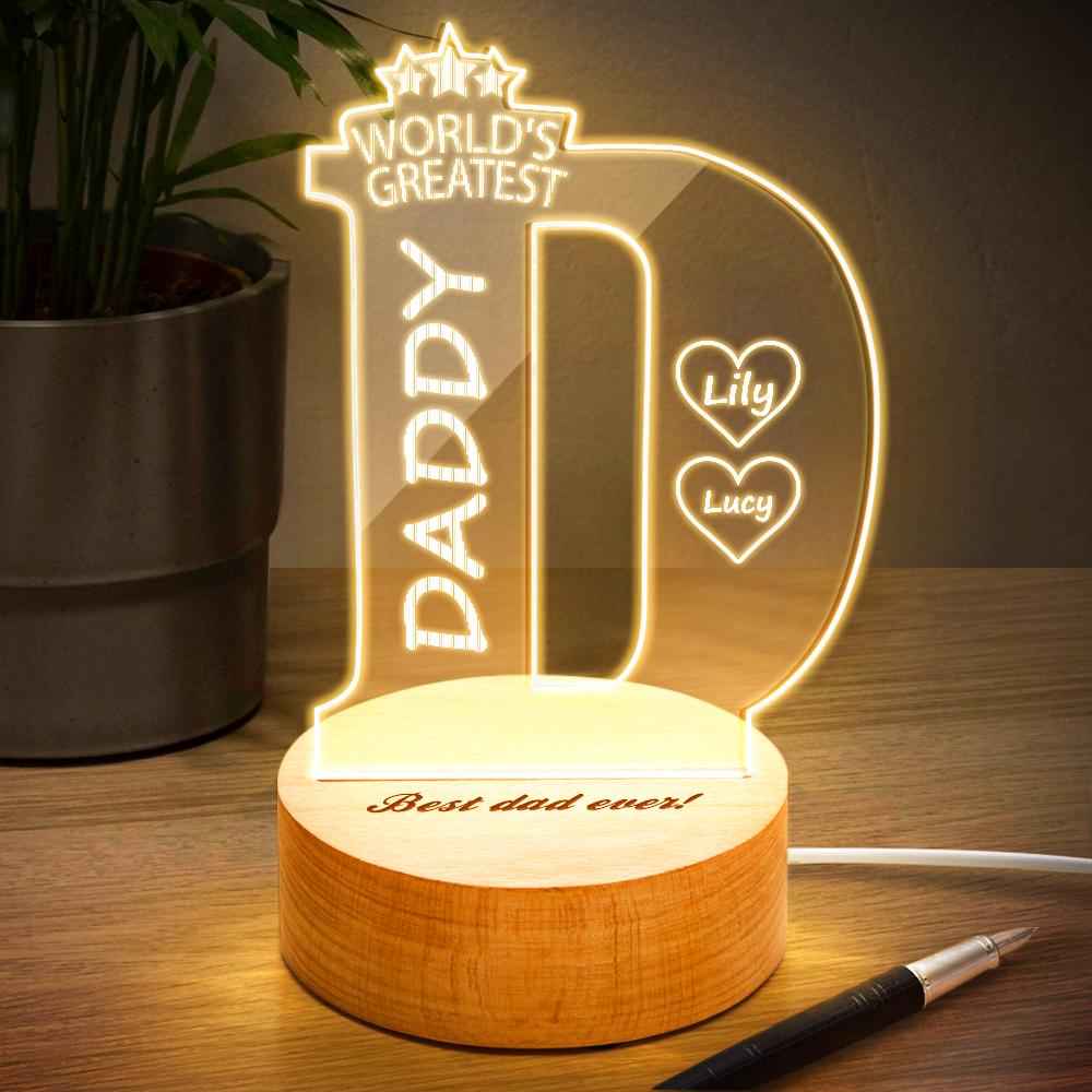 Custom Name Bedroom Night Light Best Gifts For Father