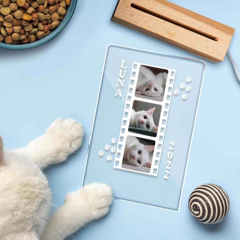 Custom Cat Photo Lamp as Cat Lover Gift Personalized Gift Photo Pet Portrait Bedside Lamp Night Light