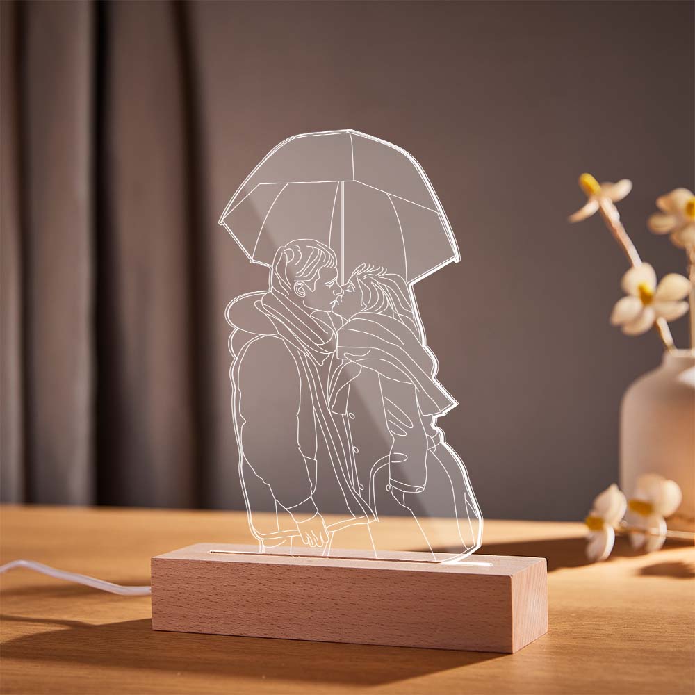 Personalised 3D Photo Lamp - 7 Colour Changing Acrylic Night Light Custom LED Gift