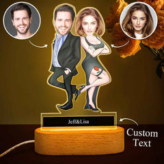 Customizable Biography Lettering Personalized Comic Night Light