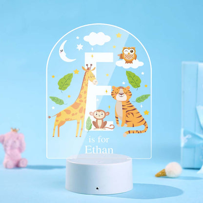 LED colour‑changing base with touch control and remote for personalised engraved acrylic night light, USB powered