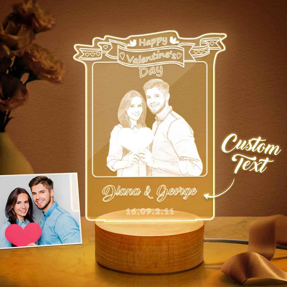 Custom Night Light Valentines Day Gift for Her Personalized Led Light Romantic Gifts