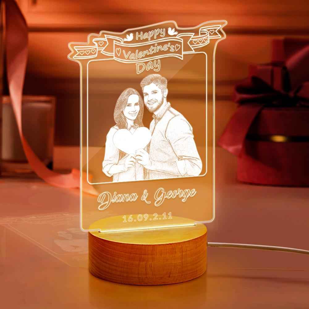 Custom Night Light Valentines Day Gift for Her Personalized Led Light Romantic Gifts