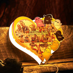 Custom Photo Personalized Name Halloween Acrylic Warm Night Light – Personalized Halloween Gift