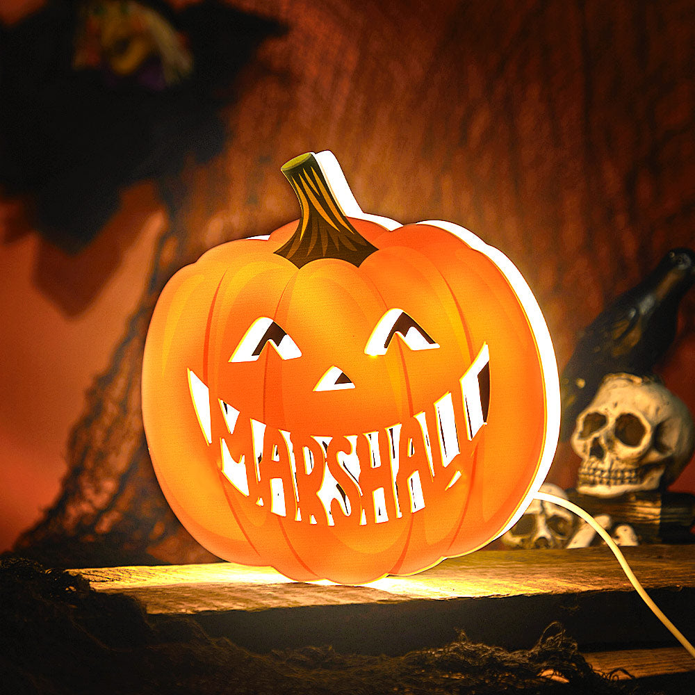Personalised Halloween Night Light with Photo & Name - Custom Acrylic Gift