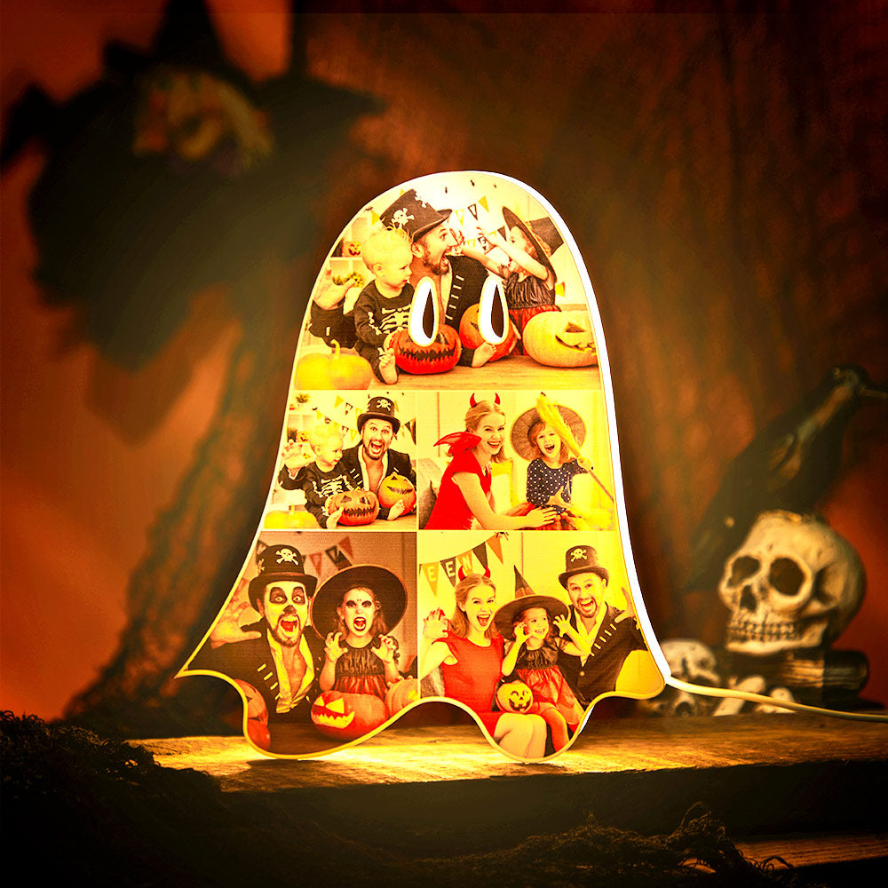Personalised Halloween Night Light with Photo & Name - Custom Acrylic Gift