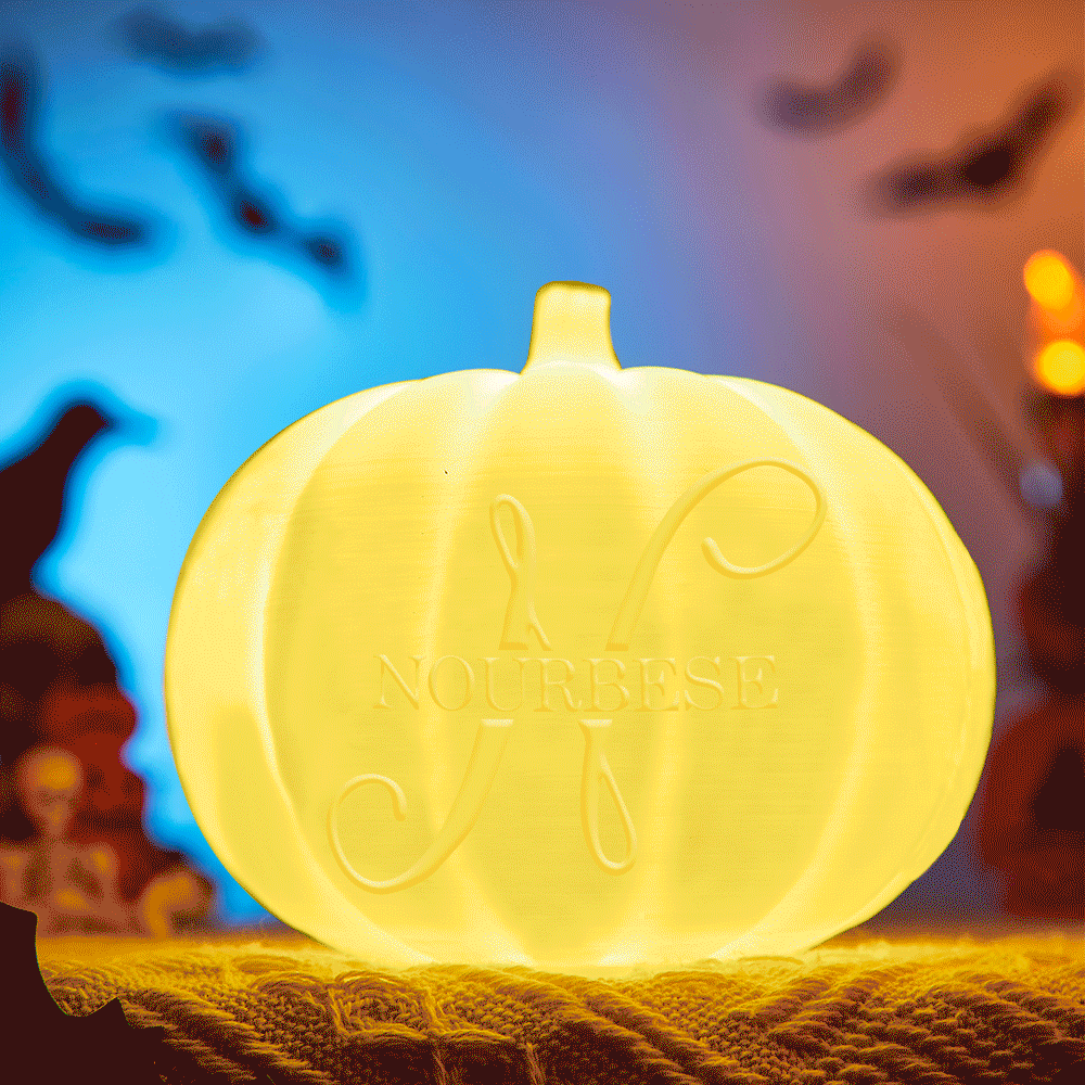 Personalised Halloween Pumpkin Night Light - Custom Name Jack-O-Lantern