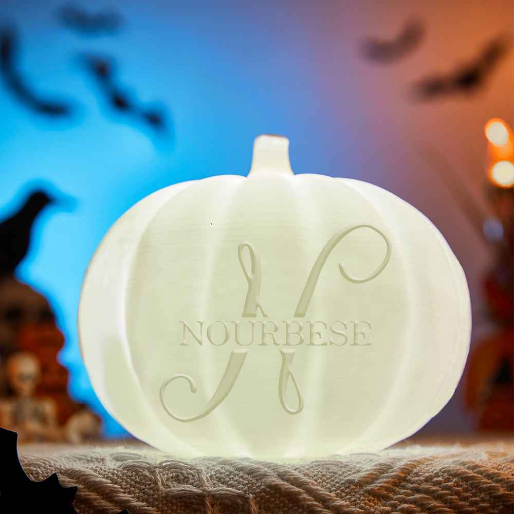 Personalized Halloween Pumpkin Light Custom Name Light Custom Light Up Jack-o-lantern Halloween Gift - N