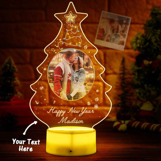 Mini Christmas Tree Light Lamp Custom Made Gift With Photo and Text Gift For Friends