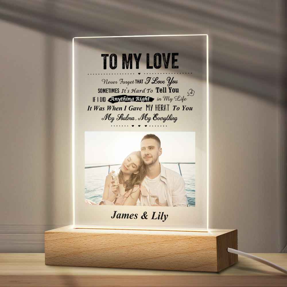 TO MY LOVE - Personalized Photo Plaque Anniversary Gifts For Husband Valentine's Day Gift For Him