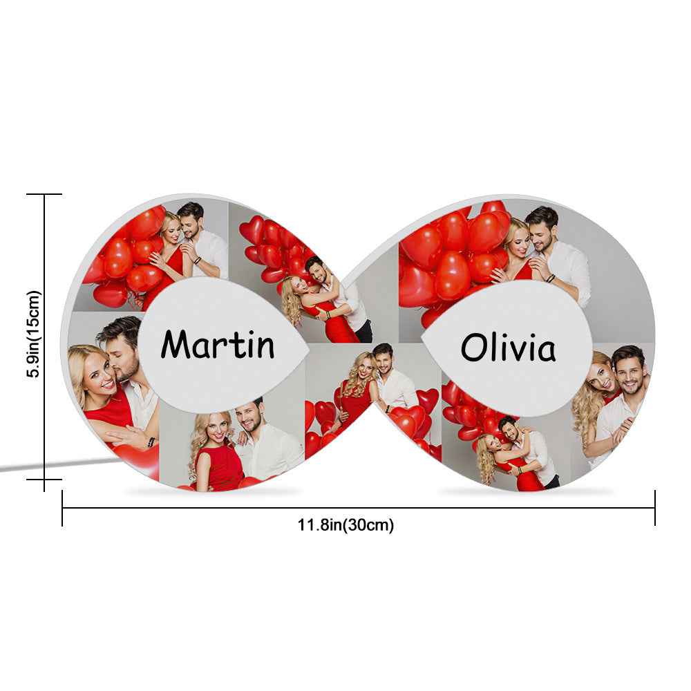 Personalised Collage Photo Lamp Infinity Night Light Romantic Valentine's Day Gift