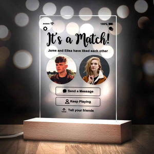 Personalized Perfect Match With Photos Keychain/Plaque/Night Light