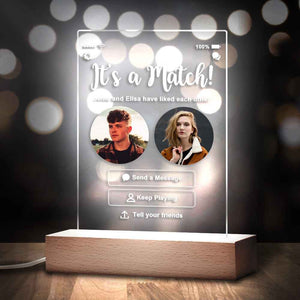 Personalized Perfect Match With Photos Keychain/Plaque/Night Light