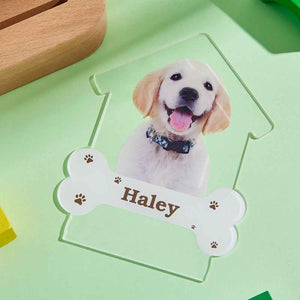 Custom Photo Engraved Puppy Night Light Personalized House Acrylic Lamp Gift for Pet Lover