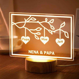 Custom Family Tree LED Night Light Engraved Name 3-8 Deocr Anniversary Gifts
