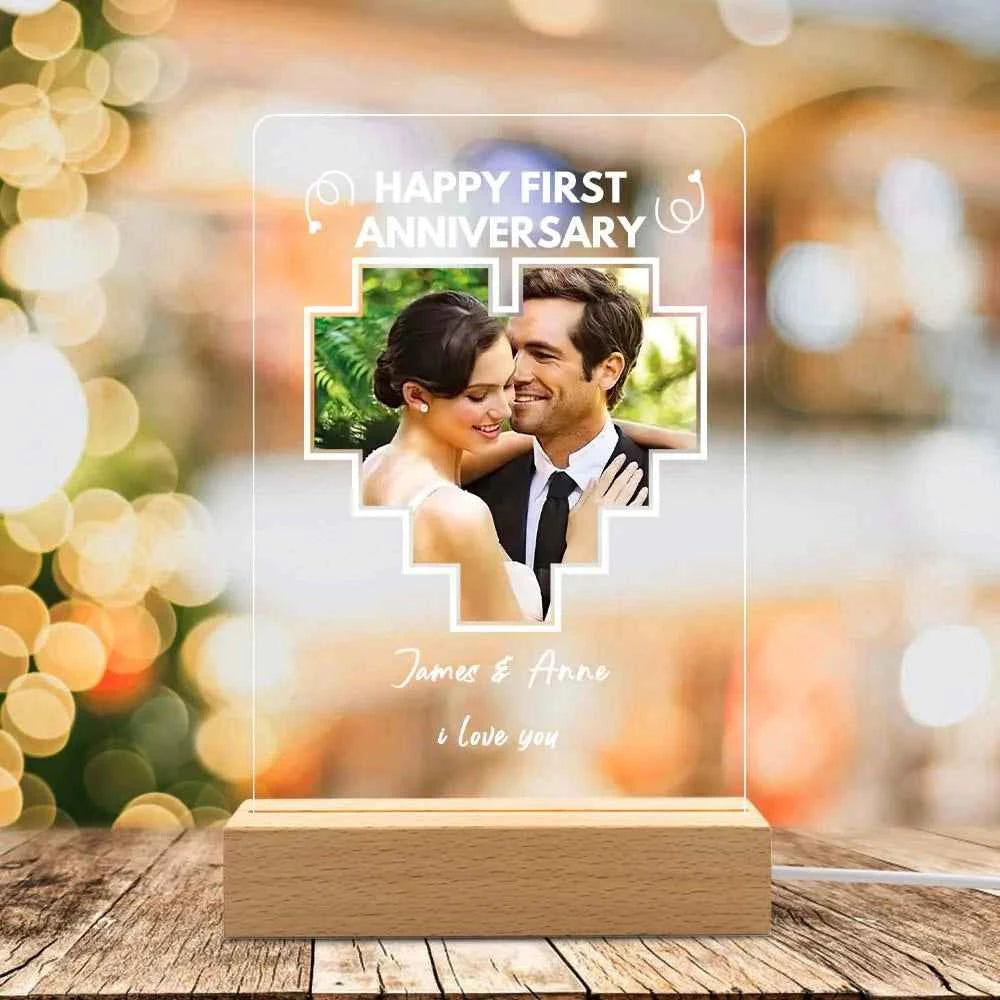 Custom Photo Led Light Anniversary Gift Personalized Photo Lamp Anniversary Gift Custom 3d Led Lamp Acrylic Night Light