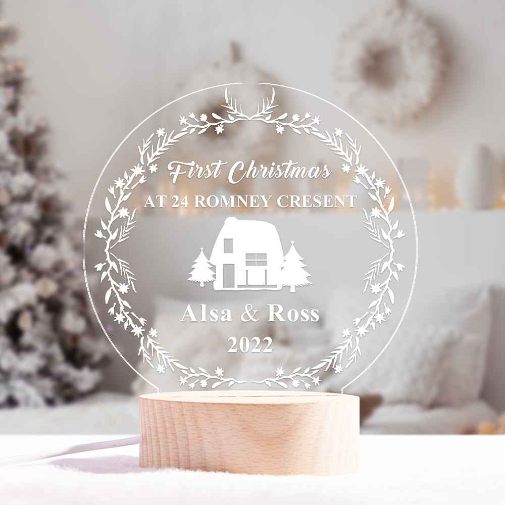 New Home Christmas Lamp Our First Home Christmas Night Light Custom New House Christmas Bauble Decoration Couple Gifts 2022