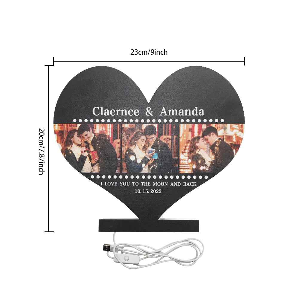 Personalized Heart-shaped Film Photo Night Light