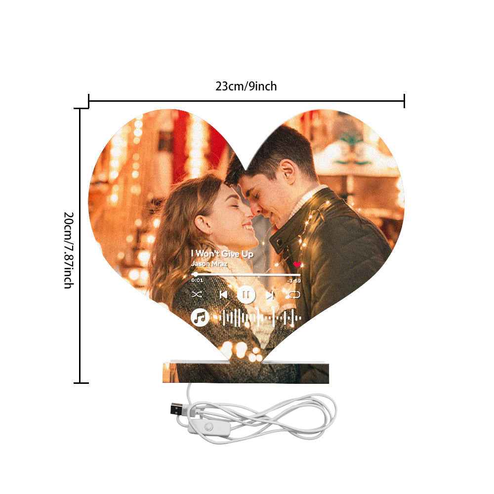Personalized Music Code Photo Heart-shaped Light Gift for Lover