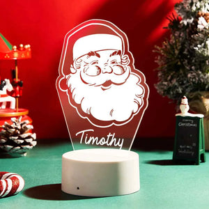 Custom Engraved Santa Night Light Personalized Acrylic Lamp Gift for Kids