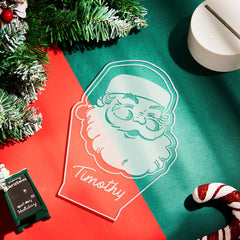 Unique Custom Photo & Quote Night Lamp with Santa Design - For Kids' Bedrooms Personalised LED Light Gift Present