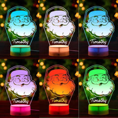 Custom Engraved Santa Night Light Personalized Acrylic Lamp Gift for Kids