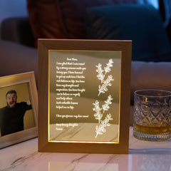 Personalised Hand-Written Letter Night Light with Custom Wooden Frame - Mother's Day Gift
