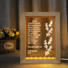 Personalised Hand-Written Letter Night Light with Custom Wooden Frame - Mother's Day Gift
