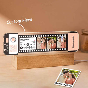 Custom Code Acrylic Music Filmstrip Plaque Night Light Gift For Couples