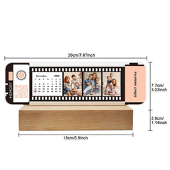 Custom QR code Calendar Acrylic Filmstrip Plaque Night Light Gift for Family Couples