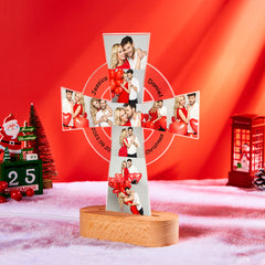 Personalised Custom Photo Engraved Cross Night Light - Acrylic Lamp Gift for Loved Ones