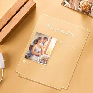 Custom Photo Acrylic Night Light Home Decor Write Love Words on it Valentine's Day gifts for lovers