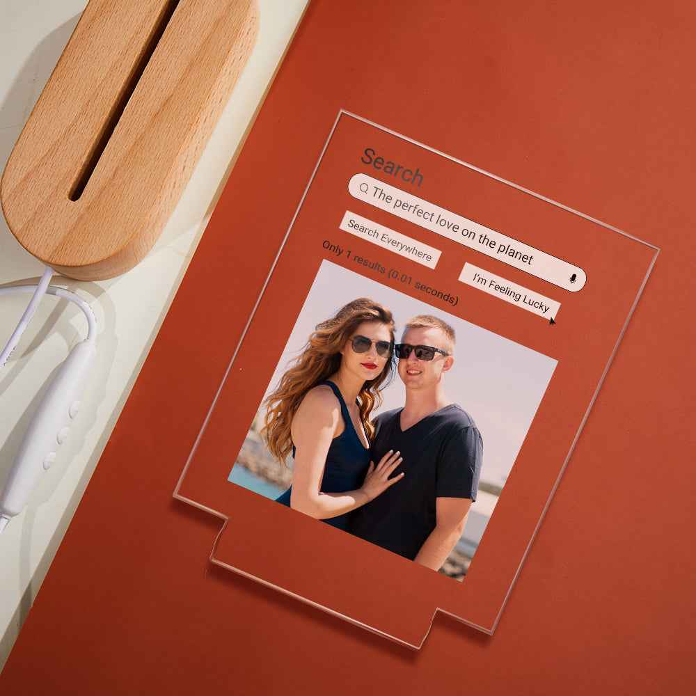 Custom Photo Google Search Colorful Lamp Acrylic 3D Printed Night Light Proposal Anniversary Day Gift