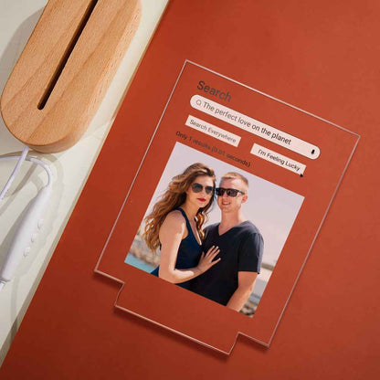 Custom Photo Google Search Colorful Lamp Acrylic 3D Printed Night Light Proposal Anniversary Day Gift
