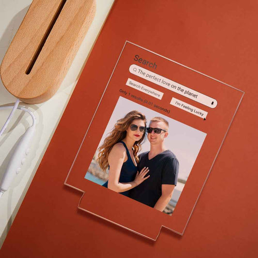 Custom Photo Google Search Colorful Lamp Acrylic 3D Printed Night Light Proposal Anniversary Day Gift
