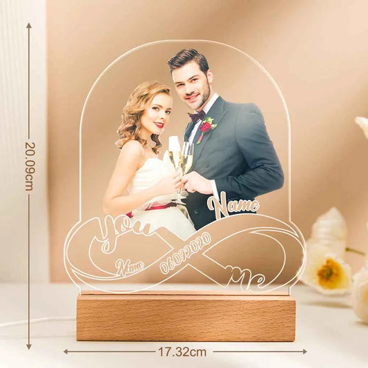 Custom Photo Led Lamp Infinity Symbol Personalized Name Nightlight